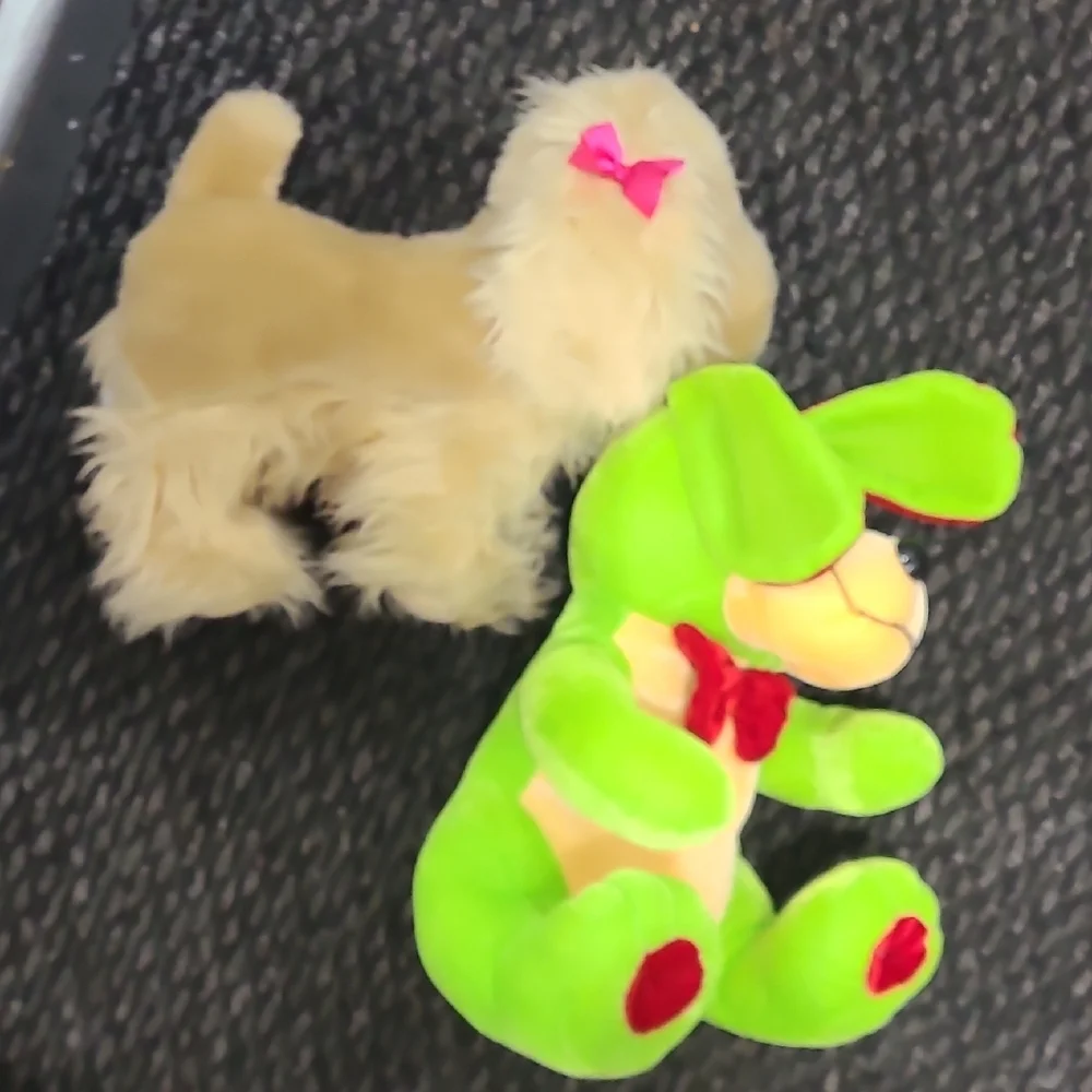 Plush Dog Toys Cream Bow Green‎